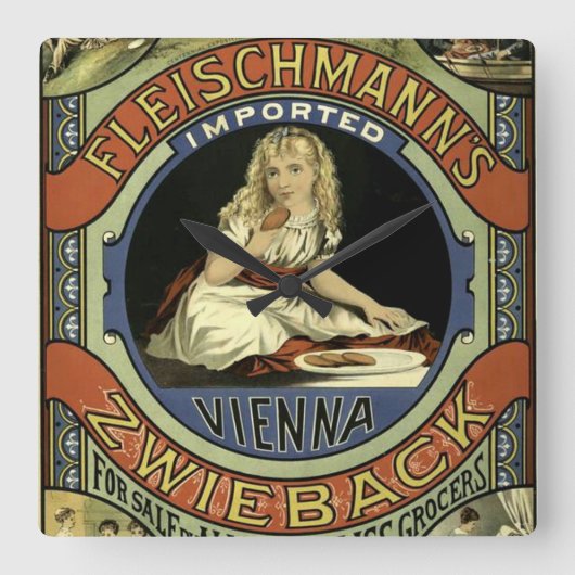 Zwieback-reclame Vierkante Klok (Voorkant)