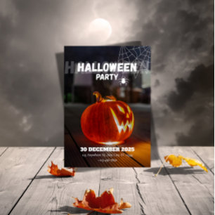 Zwierige Euro-Chic Halloween-feestuitnodiging Kaart