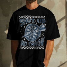 Zwijg en gooi darts grappig zwart