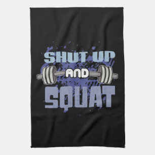 Zwijg en hurk - Beendag - Workout Motivatie Theedoek
