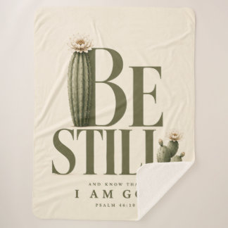 ZWIJG STIL | Crème | Psalm 46:10 Sherpa-deken Sherpa Deken