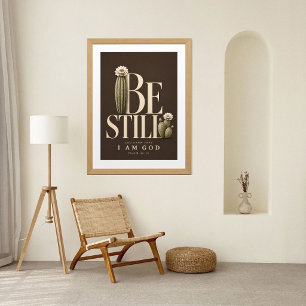 ZWIJG STIL   Psalm 46:10 Christelijke Wanddecorati Poster