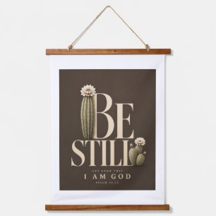 ZWIJG STIL Psalm 46:10 Walnoot Hangend Wandkleed