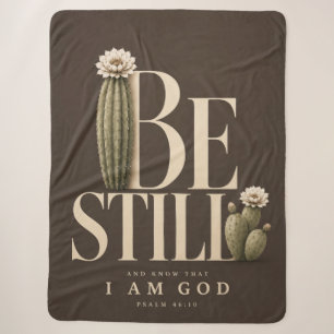 ZWIJG STIL Walnoot Psalm 46:10 Sherpa Deken