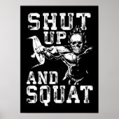 Zwijgen en hurken - Gym Workout Motivatie Poster (Voorkant)
