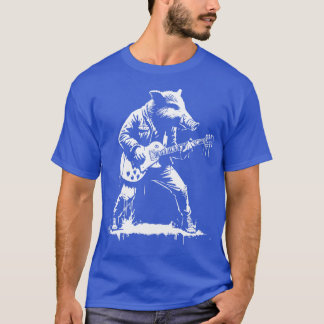 zwijn dat gitaar speelt t-shirt