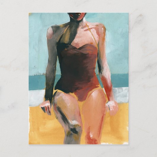 zwijn - Rode zwembroek Briefkaart (Voorkant)