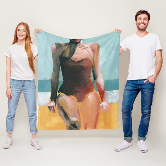 zwijn - Rode zwembroek Fleece Deken (In situ)