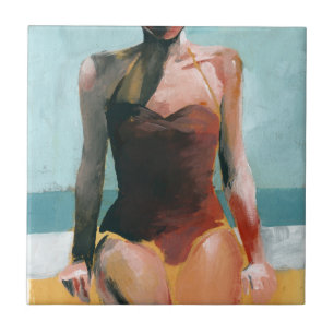 zwijn - Rode zwembroek Tegeltje