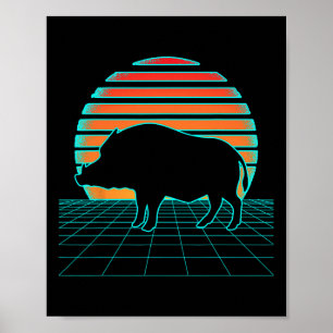 Zwijnenjacht Retro Jacht Seizoen Wild Boa Poster