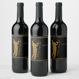 Zwingende golfers 60-69 nog steeds wijn etiket