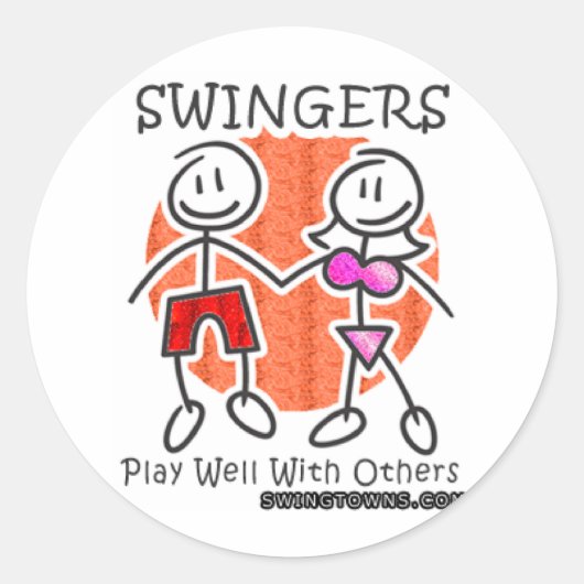Zwingers spelen goed samen ronde sticker (Voorkant)