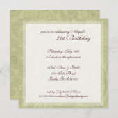 Zwirl Pattern Birthday Party Invitations Kaart (Voorkant / Achterkant)