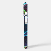 Zwirly Blue Neon Roos Hoesje-Mate iPhone Case (Achterkant / Links)