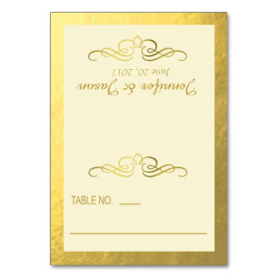 Zwirly Flourish Place Cards   goudivoor Kaart