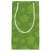 Zwirly Turtle Green Pattern Klein Cadeauzakje (Voorkant)