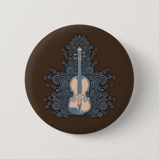 Zwirly Violin Ronde Button 5,7 Cm (Voorkant)