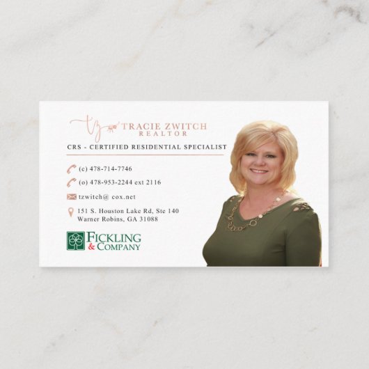 Zwit Aangepaste Visitekaartjes (Achterkant)