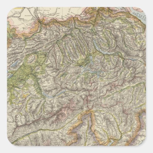 Zwitserland 3 vierkante sticker (Voorkant)