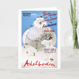 Zwitserland Adelboden Vintage Travel Poster Kaart