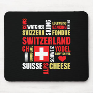Zwitserland Alpen Koeien Fondue Cheese Skiën Zwits Muismat