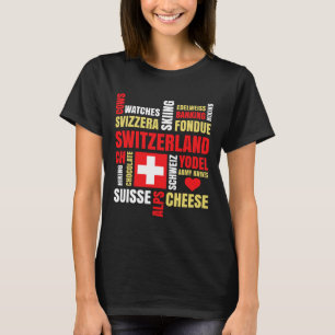 Zwitserland Alpen Koeien Fondue Cheese Skiën Zwits T-shirt
