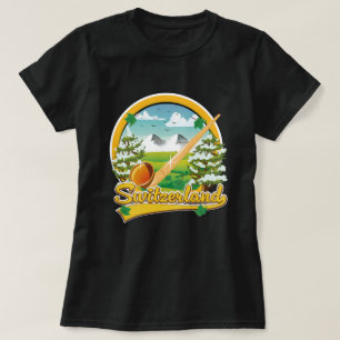 Zwitserland alphorn retro reizen logo t-shirt