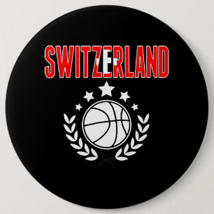 Zwitserland Basketbal Fans Jersey Zwitserse vlag S Ronde Button 6,0 Cm