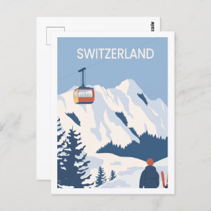 Zwitserland Beroemde Reisplaats Illustratie Briefkaart