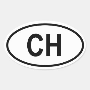 Zwitserland "CH" Ovale Sticker