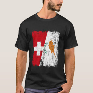 Zwitserland Cyprus Half Vlag Zwitserse Cypriotisch T-shirt