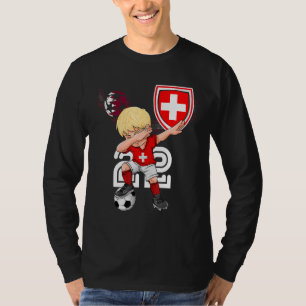 Zwitserland Dabbing Soccer Boy Swiss Flag Football T-shirt
