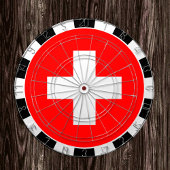 Zwitserland-dartboard en Zwitserse vlag/spelraad Dartbord