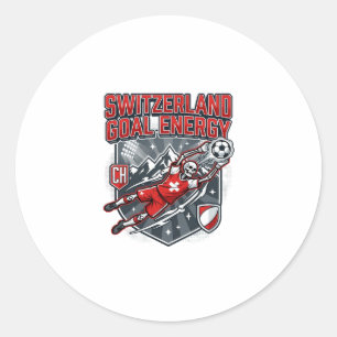 Zwitserland Doel Energie Skelet Aanvaller Naties B Ronde Sticker