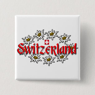 Zwitserland Edelweiss Sq Button