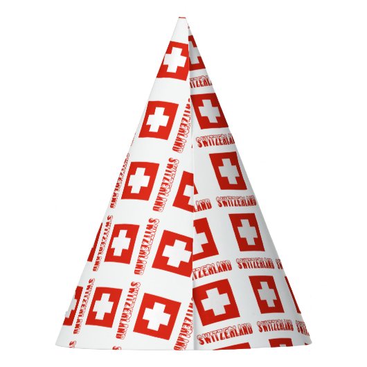 Zwitserland en de Zwitserse vlag met Jouw naam Feesthoedjes (Achterkant)