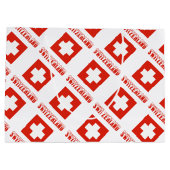 Zwitserland en de Zwitserse vlag met Jouw naam Groot Cadeauzakje (Achterkant)