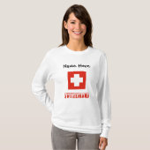 Zwitserland en Zwitserse vlag Gepersonaliseerde Vr T-shirt (Voorkant volledig)