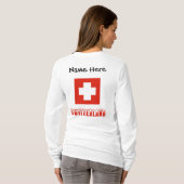 Zwitserland en Zwitserse vlag Gepersonaliseerde Vr T-shirt (Achterkant volledig)