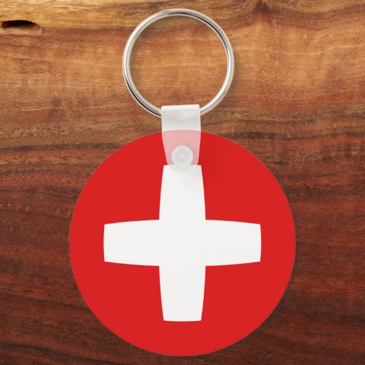 Zwitserland Fisheye Flag Sleutelhanger (Voorkant)