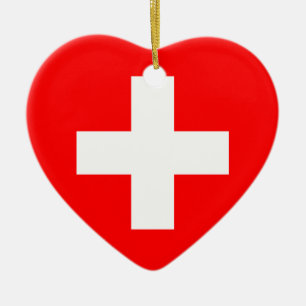 Zwitserland Flag Heart Ornament