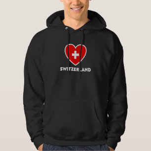 Zwitserland Flag Heart Suisse Swiss Schweiz White Hoodie