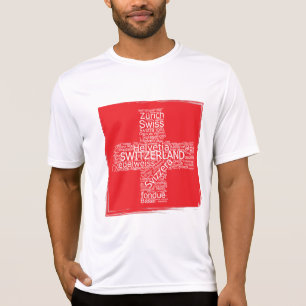Zwitserland Flag Word Cloud T-shirt