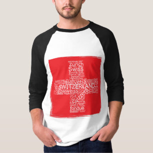 Zwitserland Flag Word Cloud T-shirt
