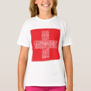 Zwitserland Flag Word Cloud T-shirt