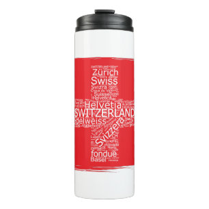 Zwitserland Flag Word Cloud Thermosbeker