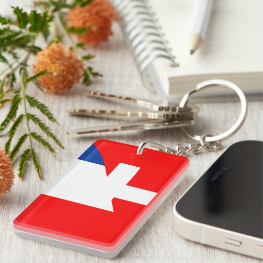 zwitserland frankrijk halve zwitserland sleutelhanger (Voorkant Rechts)
