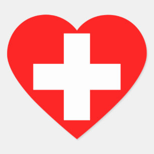 Zwitserland Hart Sticker