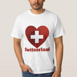 Zwitserland Hartvlag T-Shirt