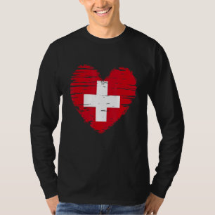 Zwitserland Heart Zwitserse vlag Zwitserse vlag T-shirt